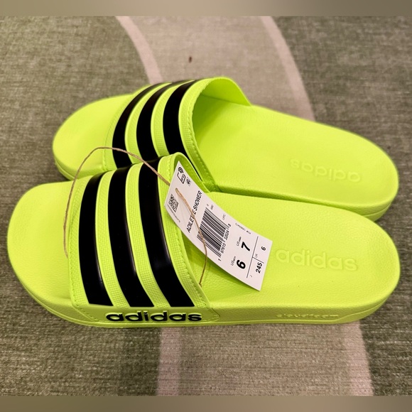 adidas Other - Adidas Lucid Lemon Slides with Black Stripes